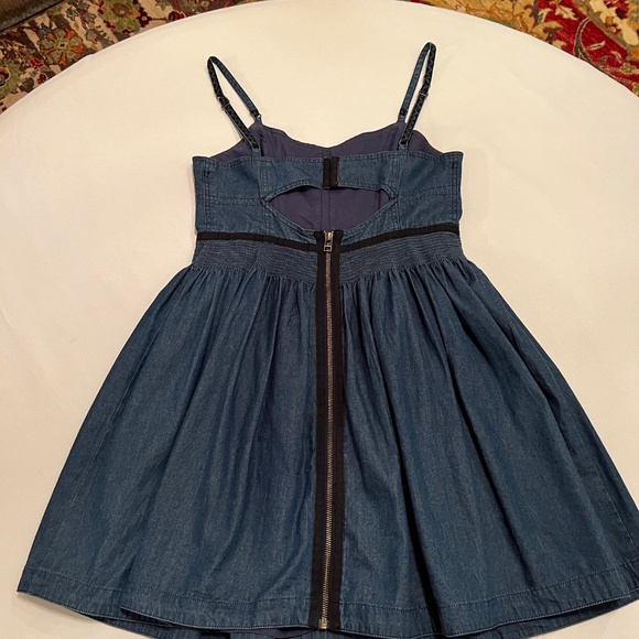 Free People New Romantics Denim Dress Sz 8 - Picture 5 of 15